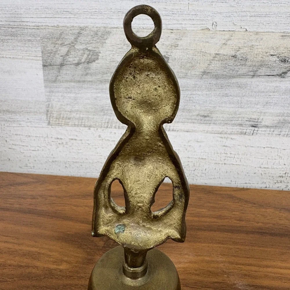 Brass Victorian Lady Bell Early 20th Century 7